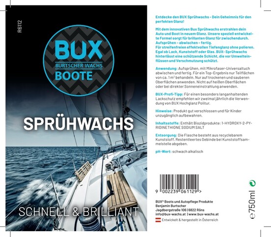 BUX Sprühwachs 750ml &quot;Boote&quot;-A-Nr-K0918-02-BUX-Shop