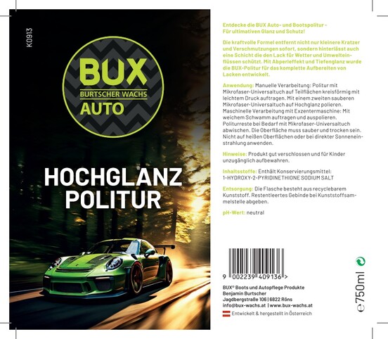 BUX Hochglanzpolitur 750ml &quot;Auto&quot;-A-Nr-K0913-02-BUX-Shop