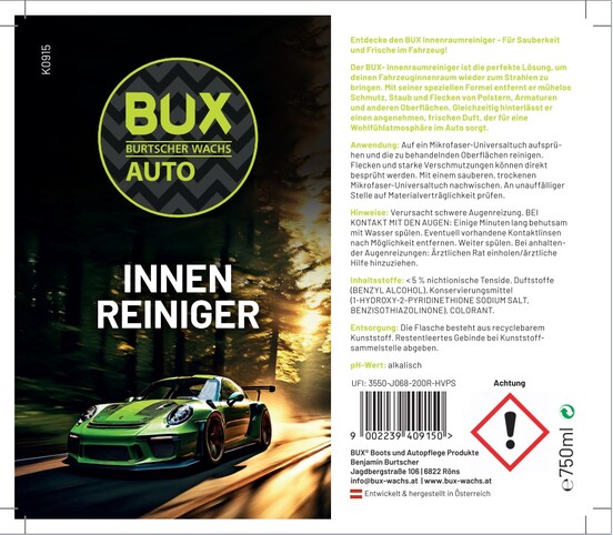 BUX Innenreiniger Universal 750ml -A-Nr-K0915-02-BUX-Shop