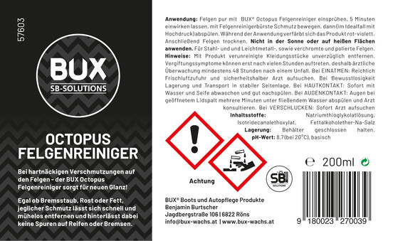 BUX OCTOPUS Felgenreiniger 200ml-A-Nr--02-BUX-Shop