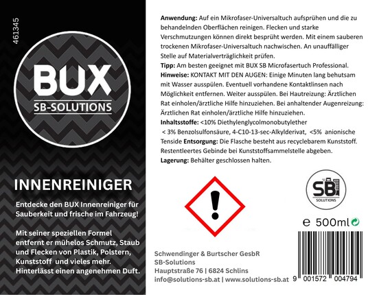 BUX Innenreiniger Universal 500ml -A-Nr-461345-02-BUX-Shop